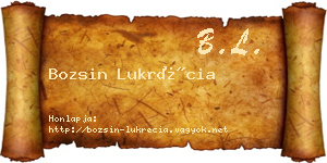 Bozsin Lukrécia névjegykártya